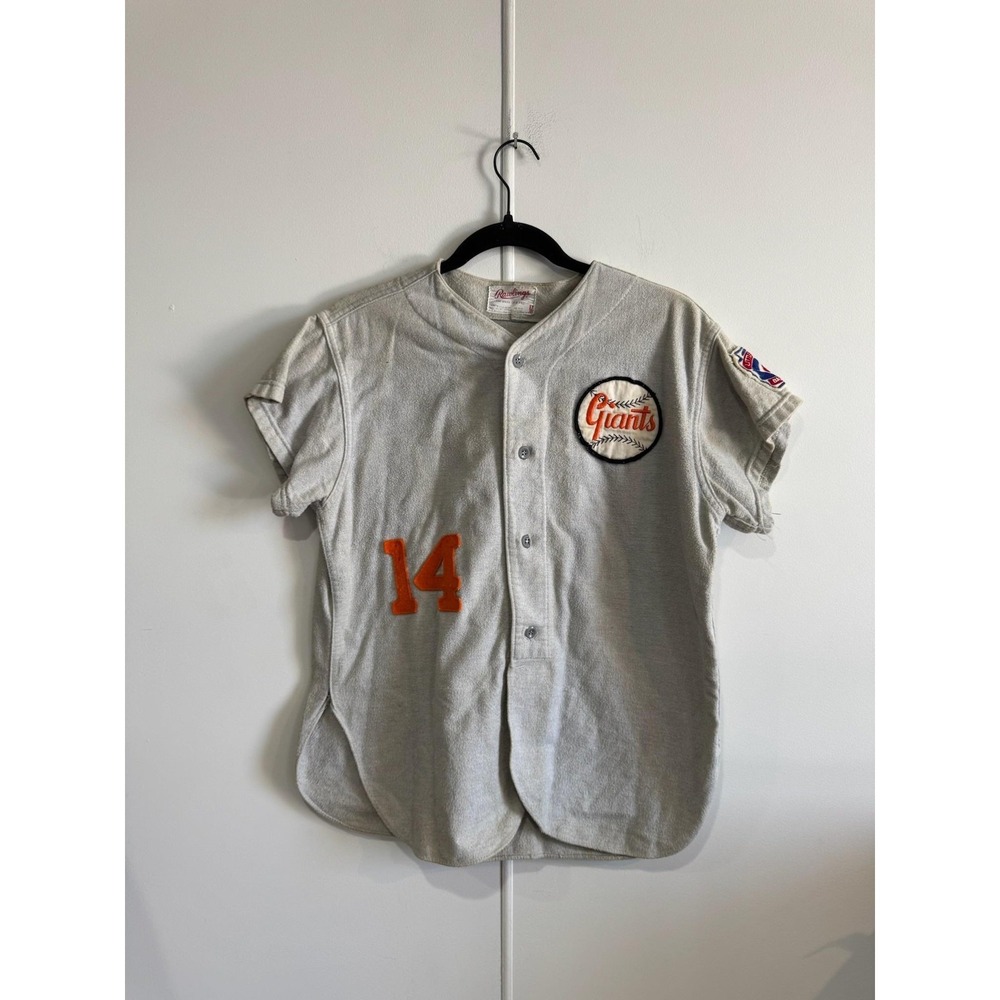 Vintage Giants Jersey Mens Medium Gray Little League Baseball Rawlings Flannel